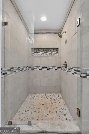 a bathroom with a shower