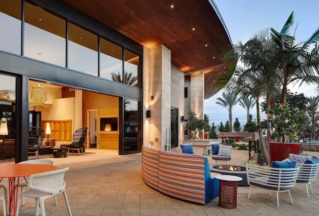 a view of outdoor space with seating area and entertaining space