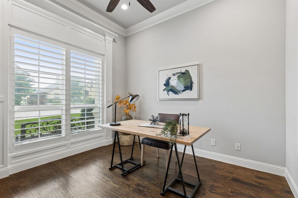 104 Ryder Court Hurst, TX 76053 - Photo 3 of 35 Sophisticated Office With Hardwood Flooring And Detailed Millwork