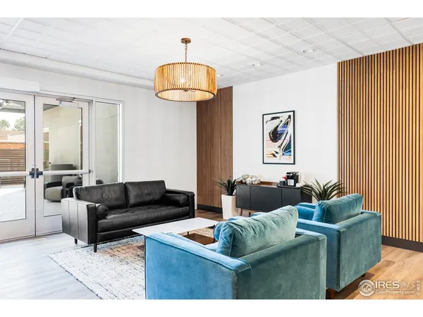 a view of hardwood floor and furniture