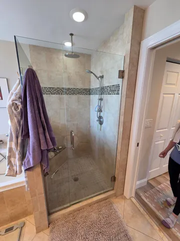 a bathroom with a shower