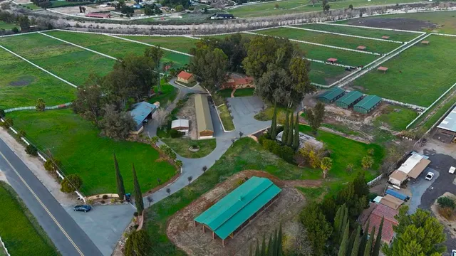 an aerial view of a football ground