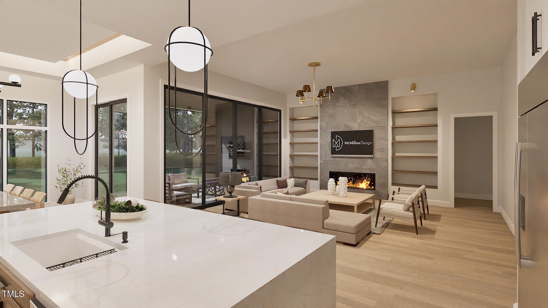 429 Shinleaf Pond Trail Raleigh, NC 27614 - Photo 8 of 31 a living room with fireplace furniture and a flat screen tv