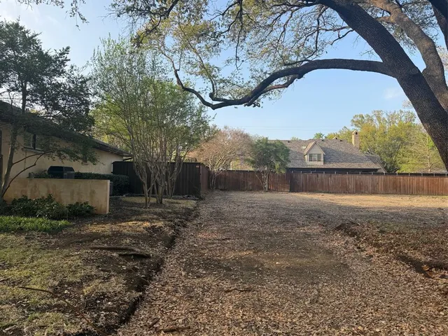 a view of a backyard