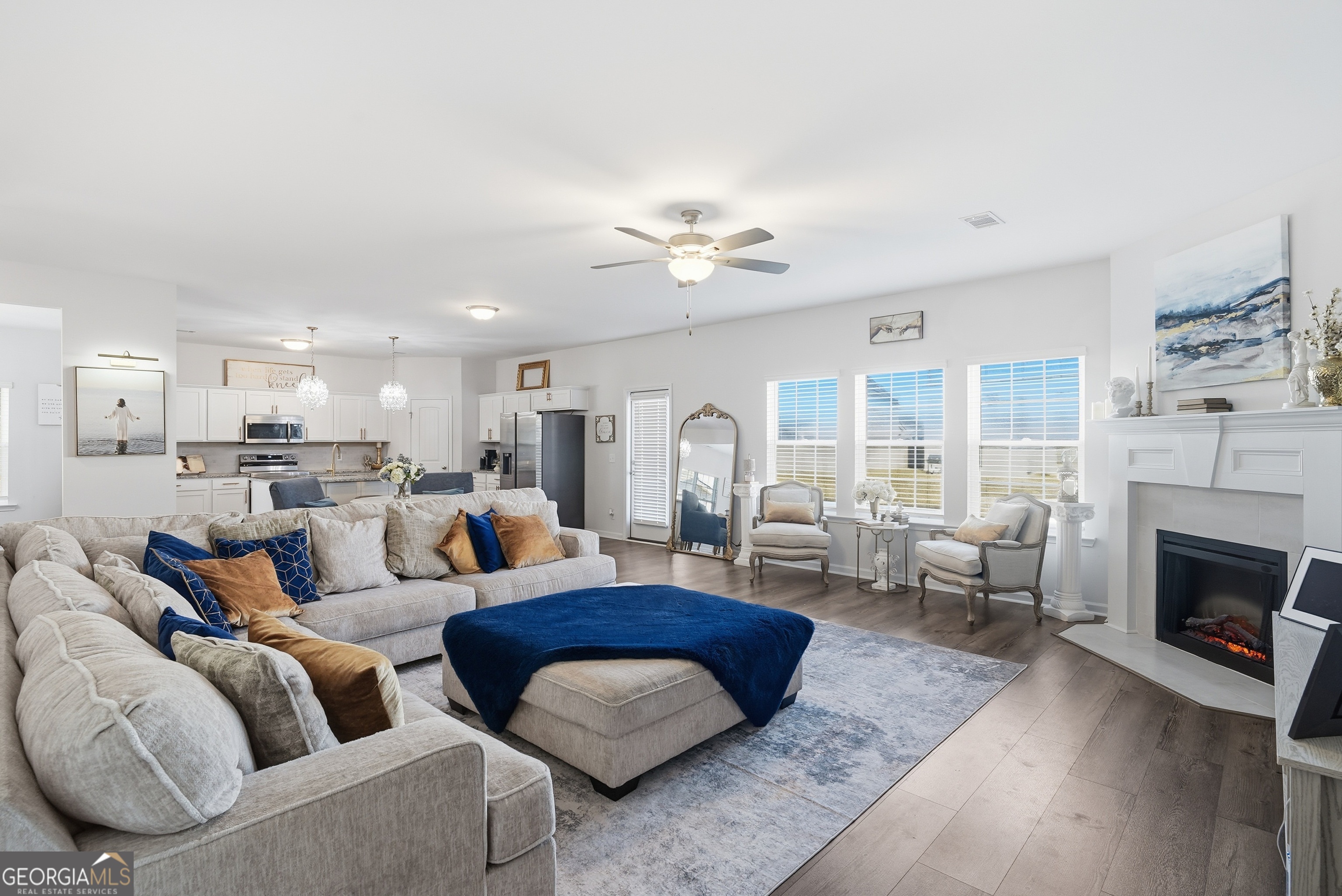 1160 Turpentine Trail Fort Stewart, GA 31313 - Photo 19 of 39 a living room with furniture and a fireplace