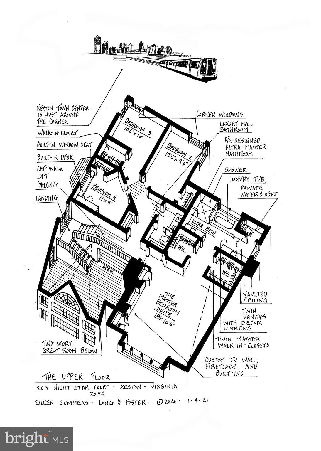 1203 Night Star Court Reston, VA 20194 - Photo 38 of 39 Upper Level Plan
