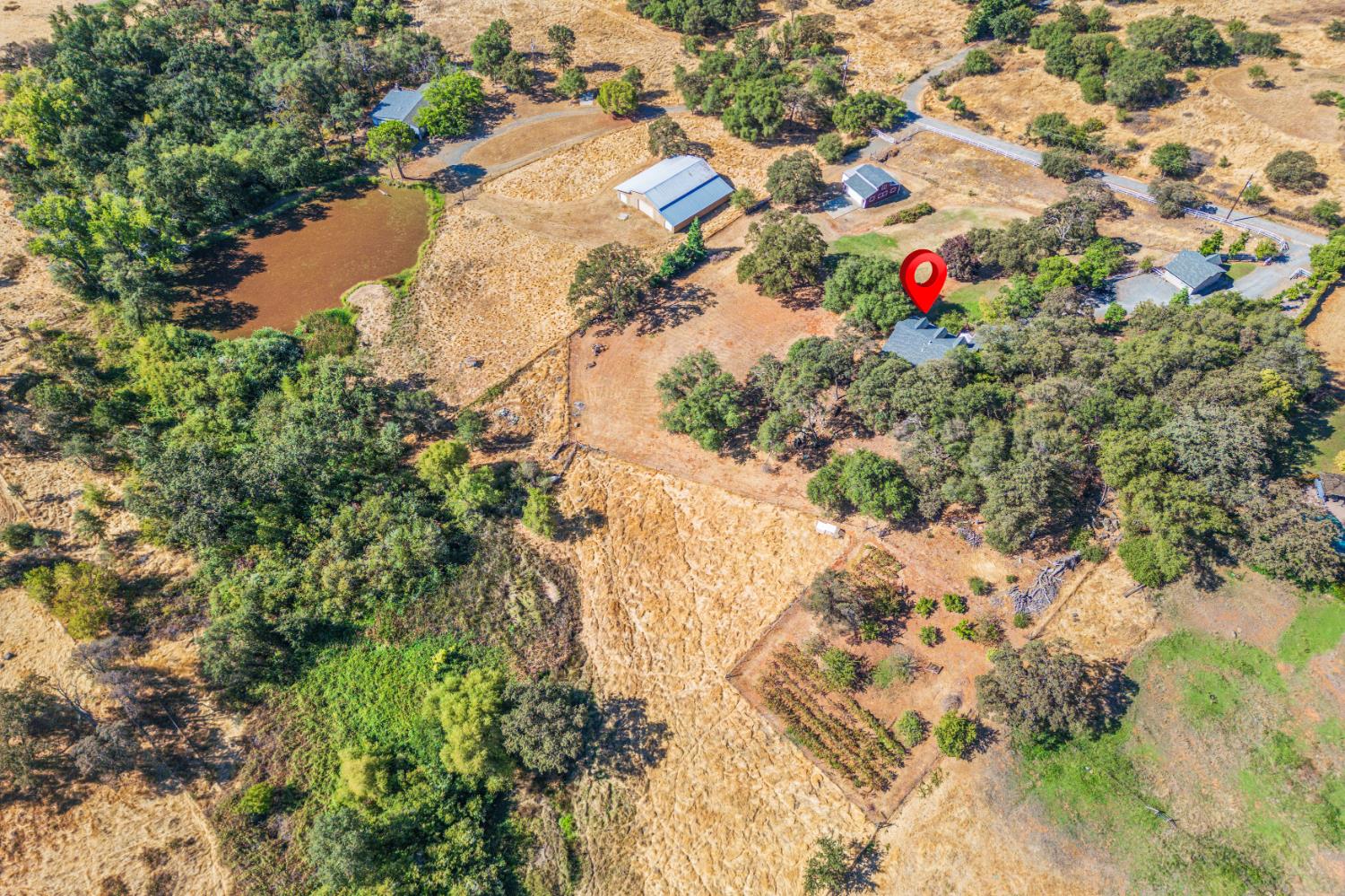 9290 Cramer Road Auburn, CA 95602 - Photo 64 of 66 aerial view of property's location featuring boutique vineyard (lower right corner)