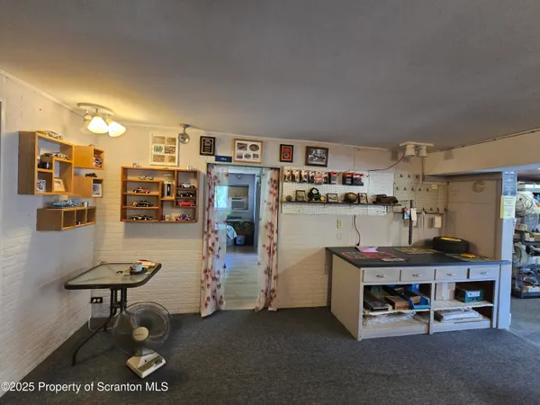 a view of parking garage with lots of stuff