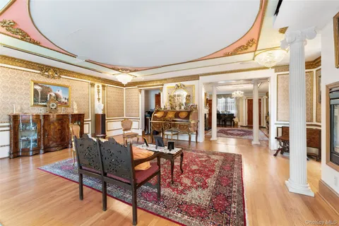 a living room with furniture