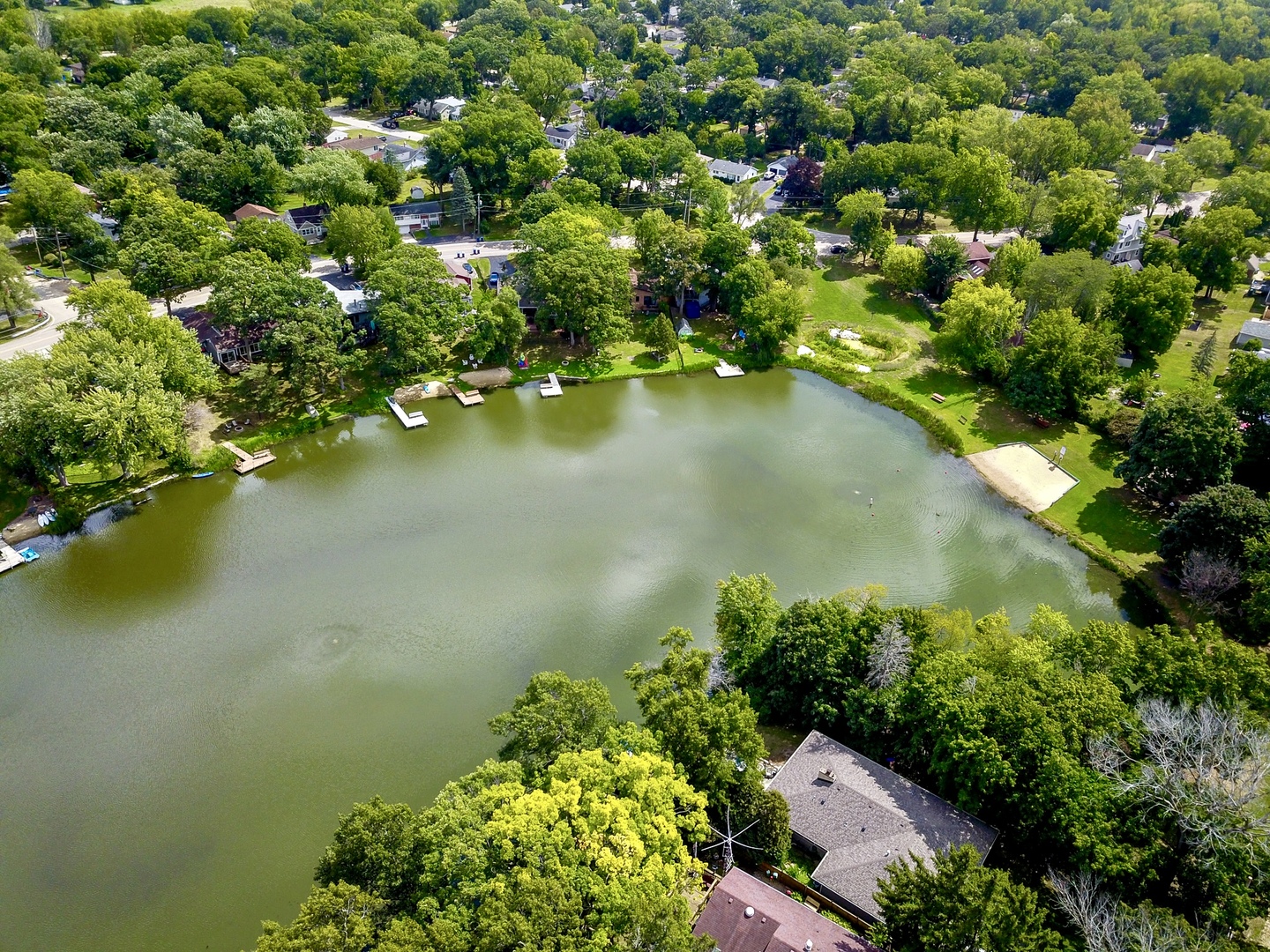 33485 North Mill Road Grayslake, IL 60030 - Photo 25 of 28 an aerial view of residential houses with outdoor space and lake view