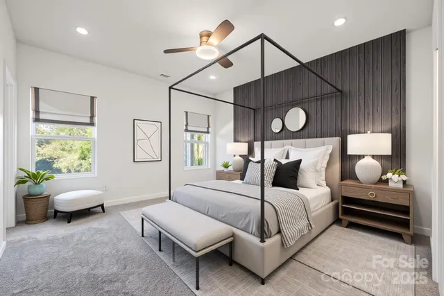 a bedroom with bed and window