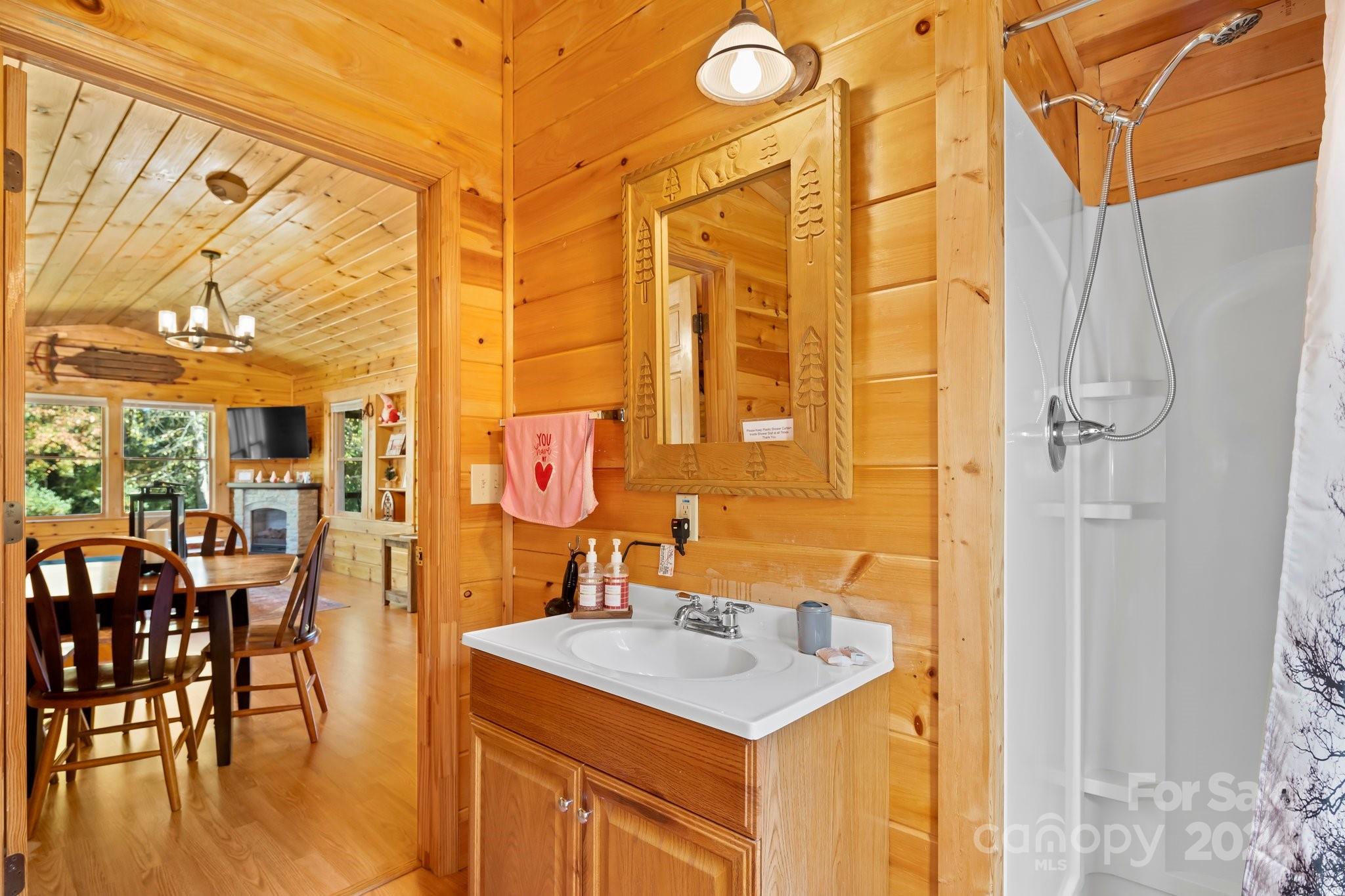 64 Bennett Road Candler, NC 28715 - Photo 13 of 24 a bathroom with a sink and a mirror