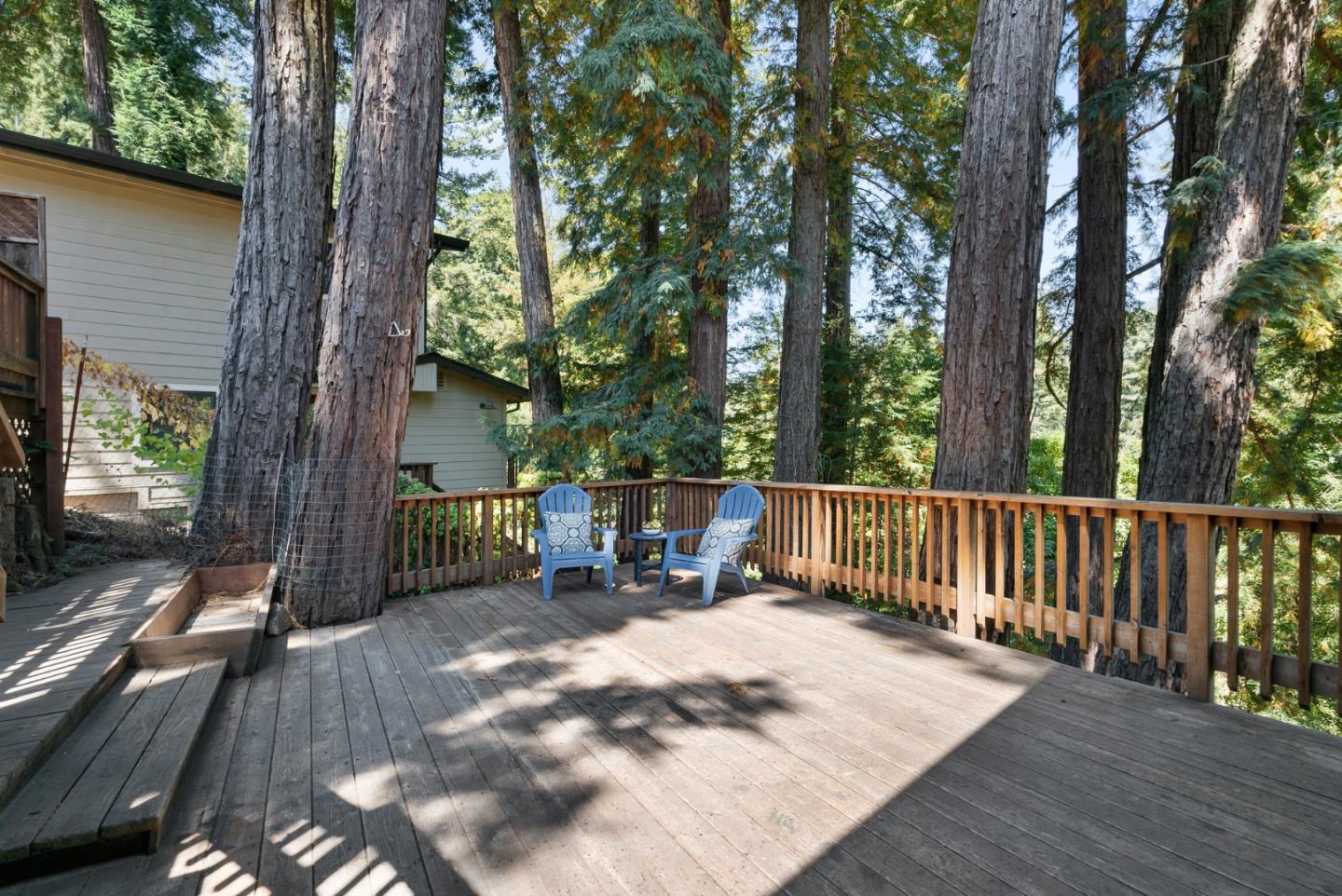 115 Shadowbrook Road Ben Lomond, CA 95005 - Photo 21 of 51 a view of backyard with deck and outdoor seating