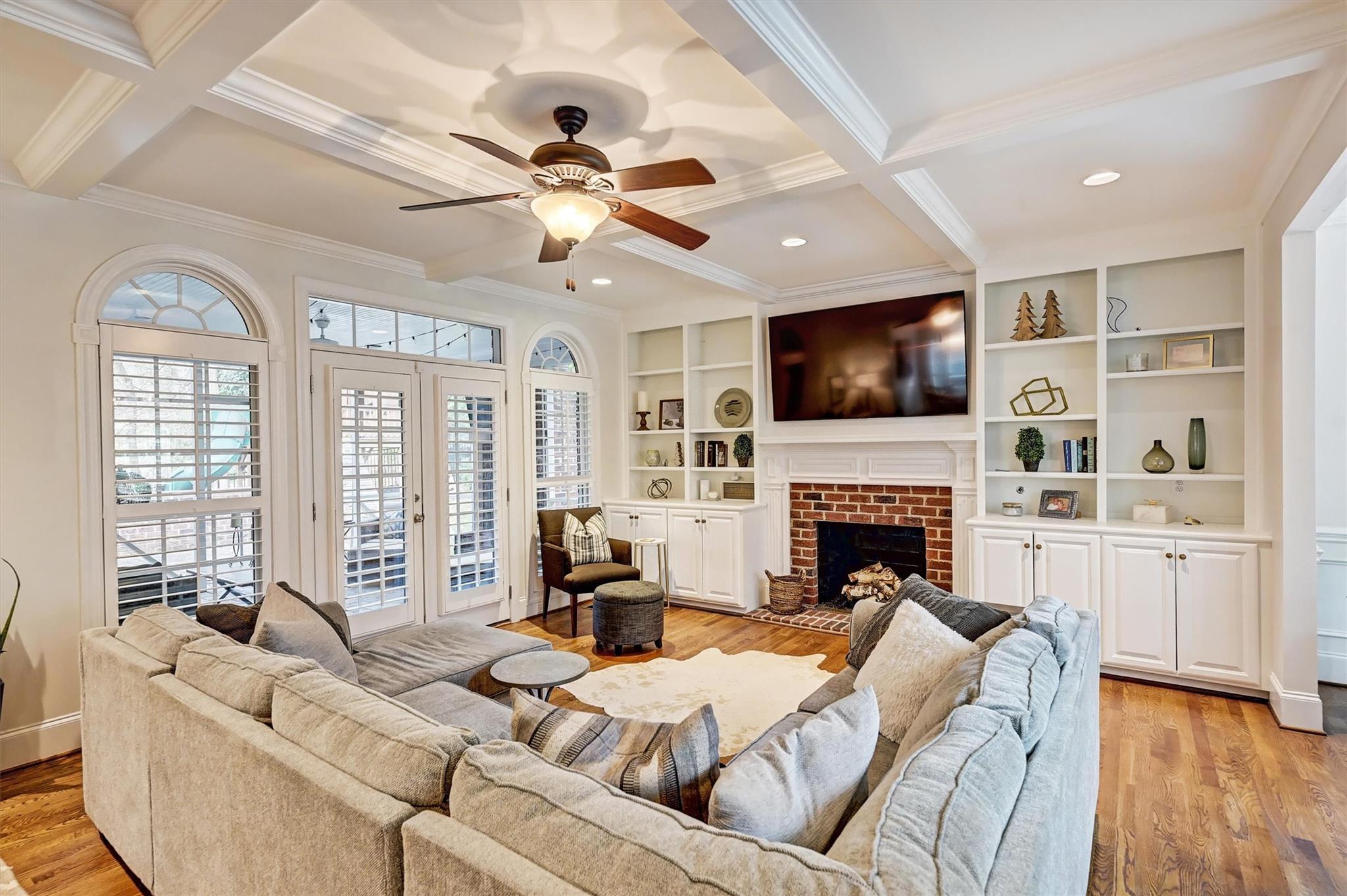 6009 Sharon View Road Charlotte, NC 28226 - Photo 11 of 47 a living room with fireplace furniture and a flat screen tv