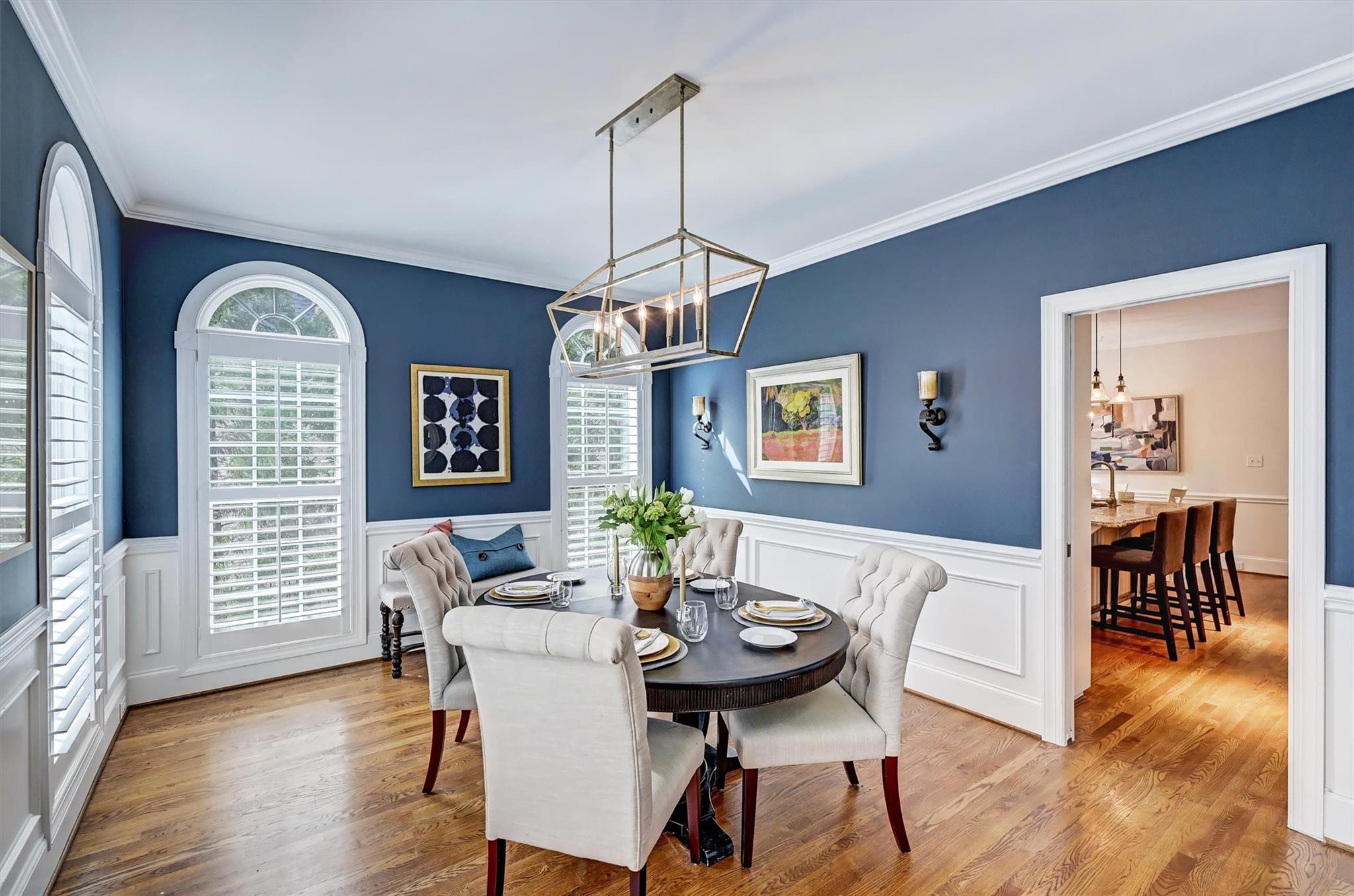 6009 Sharon View Road Charlotte, NC 28226 - Photo 8 of 47 a view of a dining room with furniture window and wooden floor