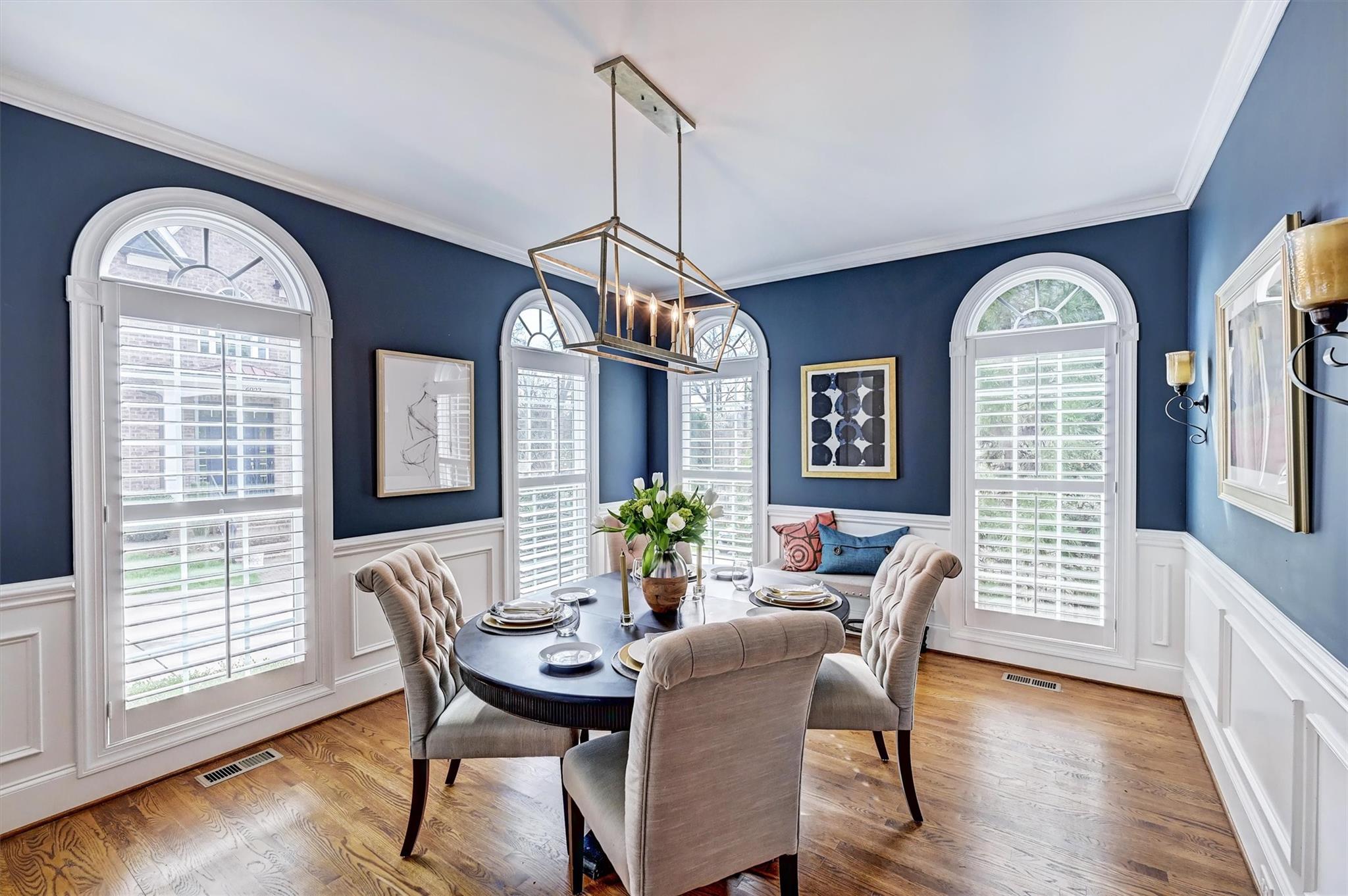 6009 Sharon View Road Charlotte, NC 28226 - Photo 9 of 47 a view of a dining room with furniture window and wooden floor