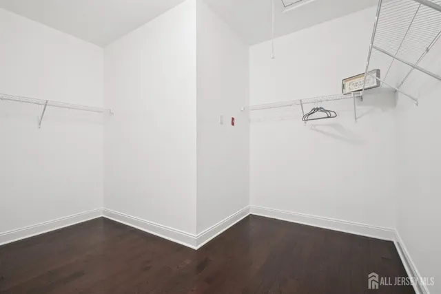 a view of small space with racks on the wall