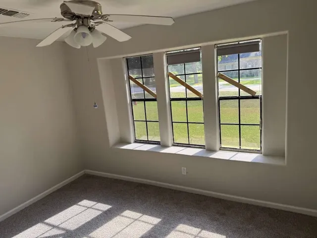 an empty room with a window