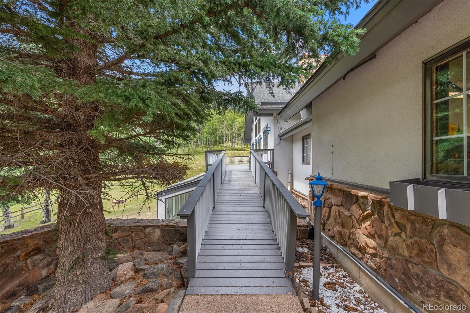 1680 Crow Valley Road Bailey, CO 80421 - Photo 5 of 50 a view of deck with wooden floor and a large tree