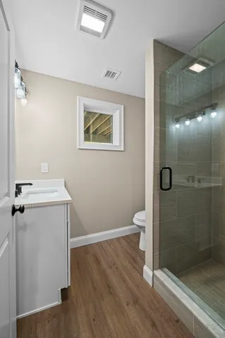 a view of a hallway with washer and dryer