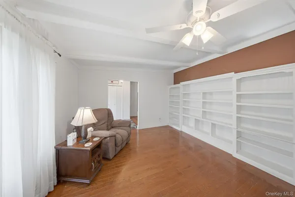 a living room with furniture and decor