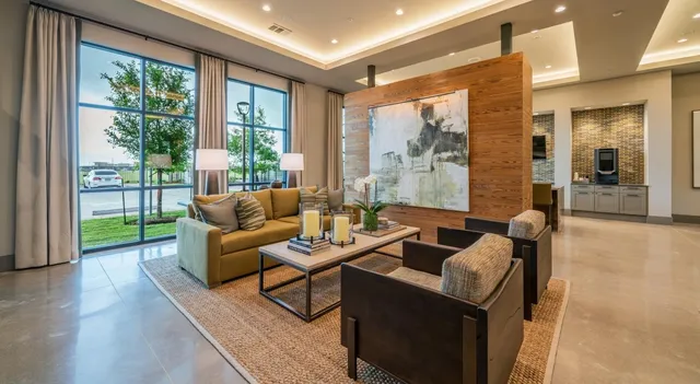 a living room with furniture and a couch