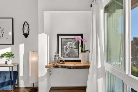 a view of a hallway with entryway
