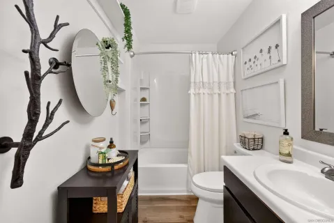 a view of a lake with a mountain in the background