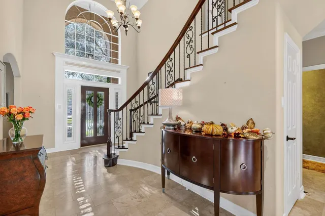a living room with furniture