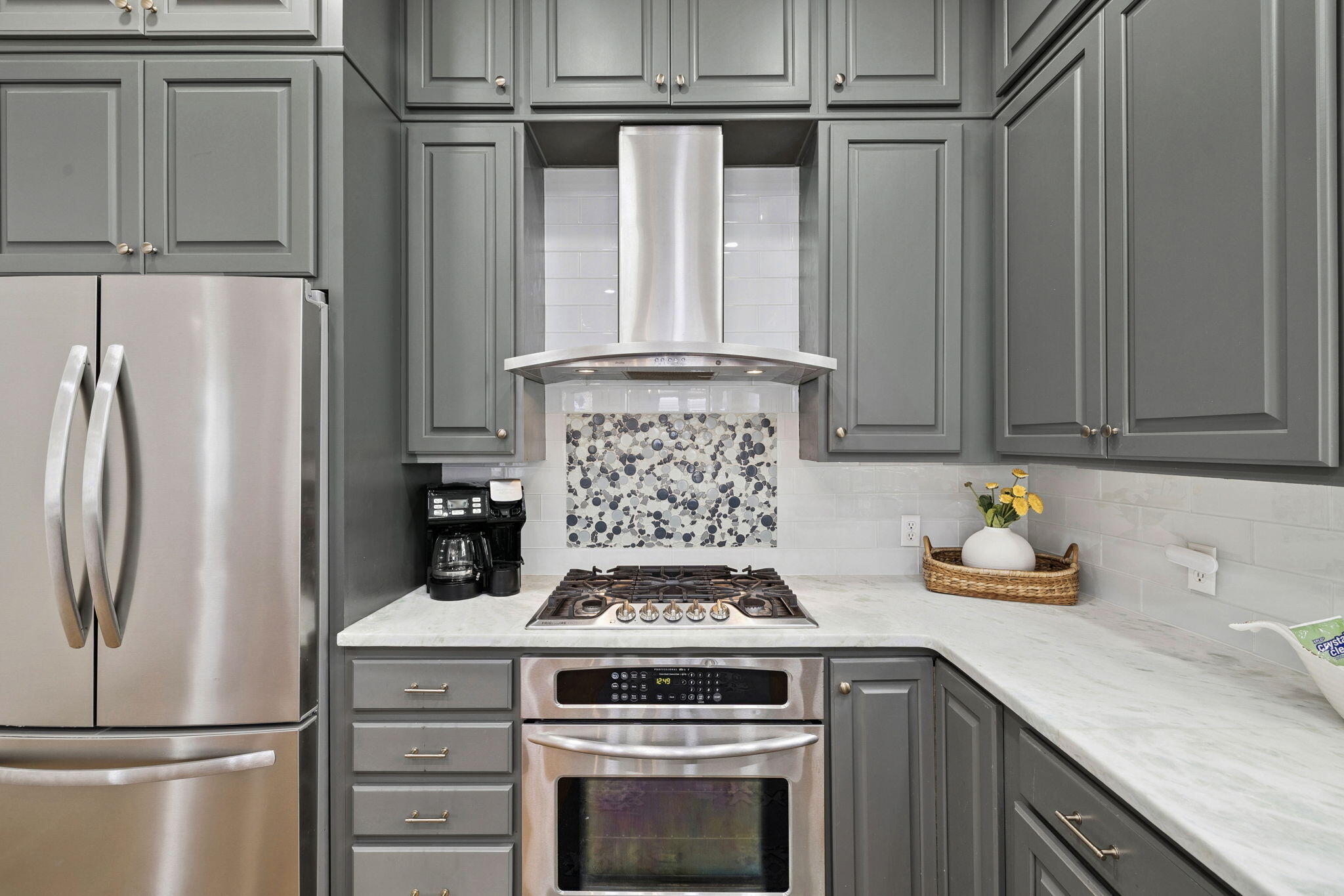 454 Beach Bike Way Inlet Beach, FL 32461 - Photo 17 of 45 a kitchen with stainless steel appliances granite countertop a refrigerator stove and sink