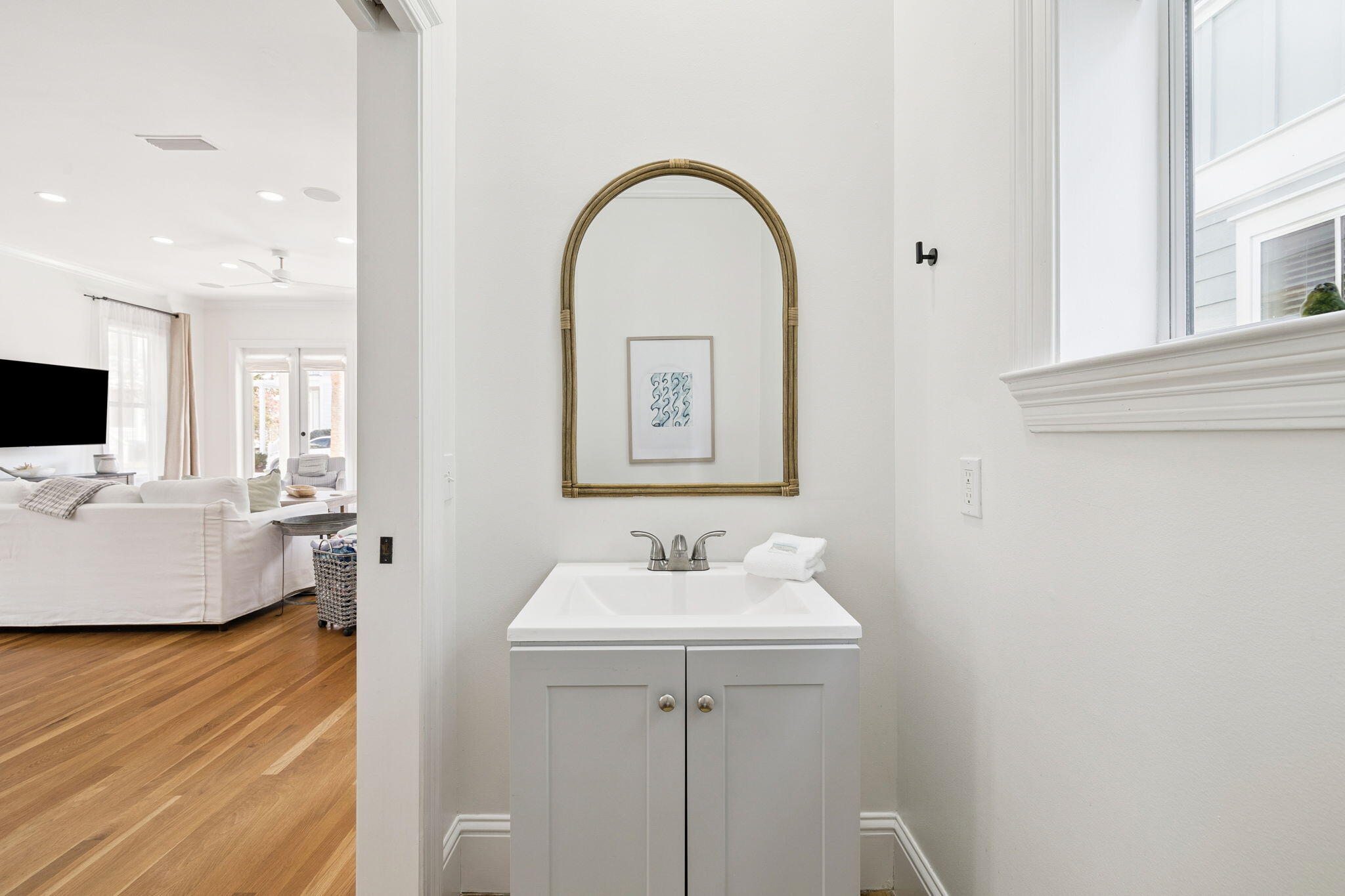 454 Beach Bike Way Inlet Beach, FL 32461 - Photo 18 of 45 a bathroom with a sink and a mirror