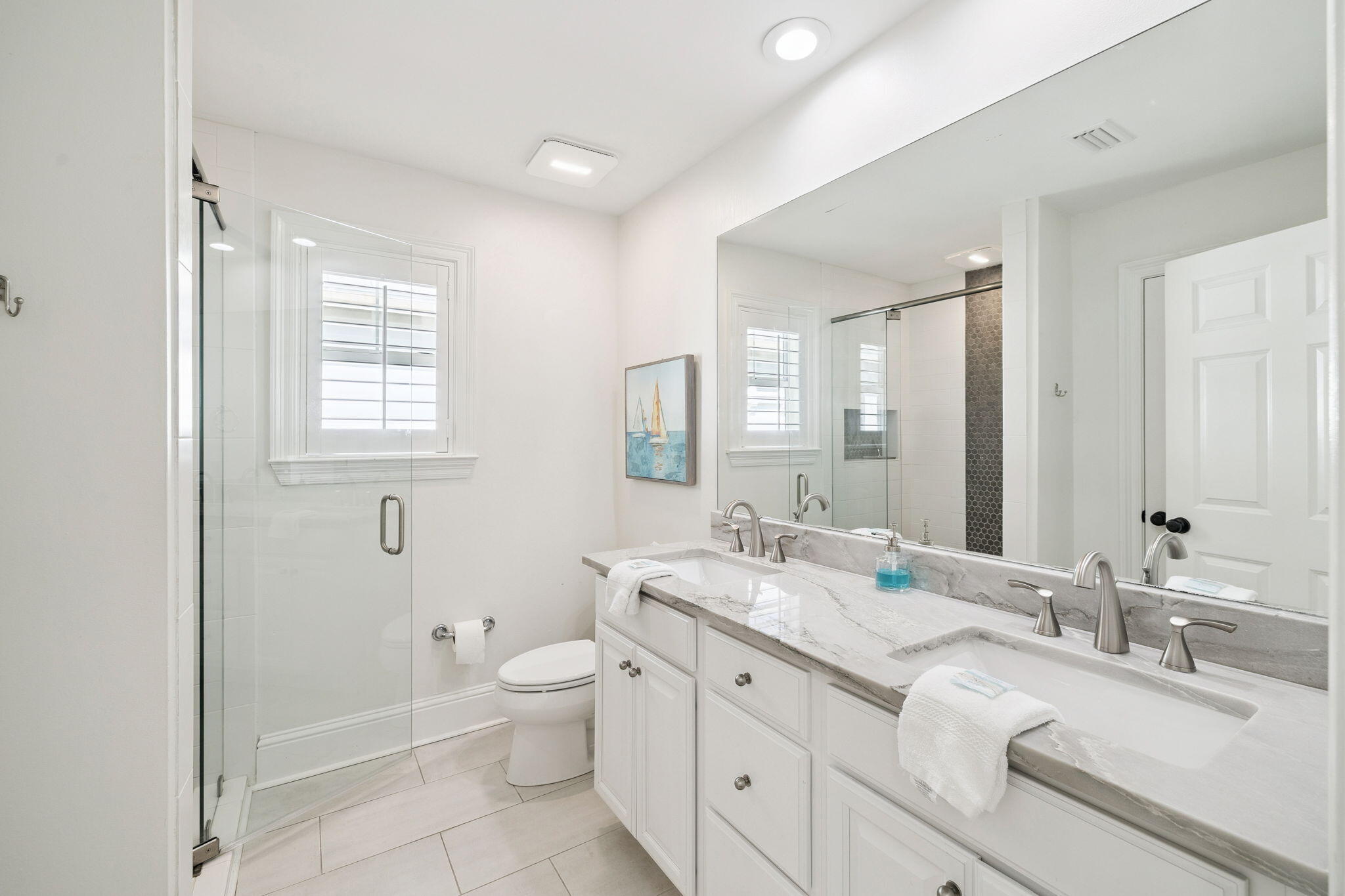 454 Beach Bike Way Inlet Beach, FL 32461 - Photo 30 of 45 a bathroom with a double vanity sink a toilet and a mirror