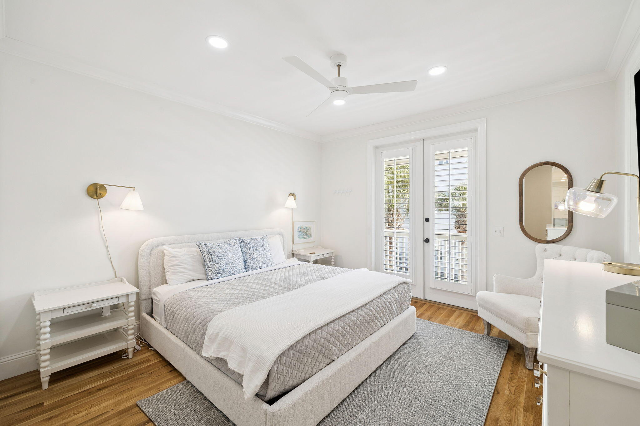 454 Beach Bike Way Inlet Beach, FL 32461 - Photo 7 of 45 a bedroom with bed and a large mirror with wooden floor