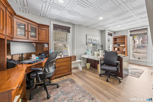 a living room with furniture and window