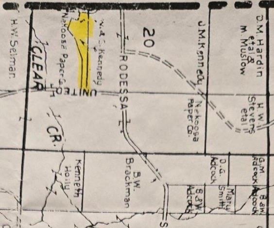 0 United Gas Company Road Rodessa, LA 71069 - Photo 1 of 2 Plat Map, Section 20. Illustrating property boundaries and owner details within the specified area
