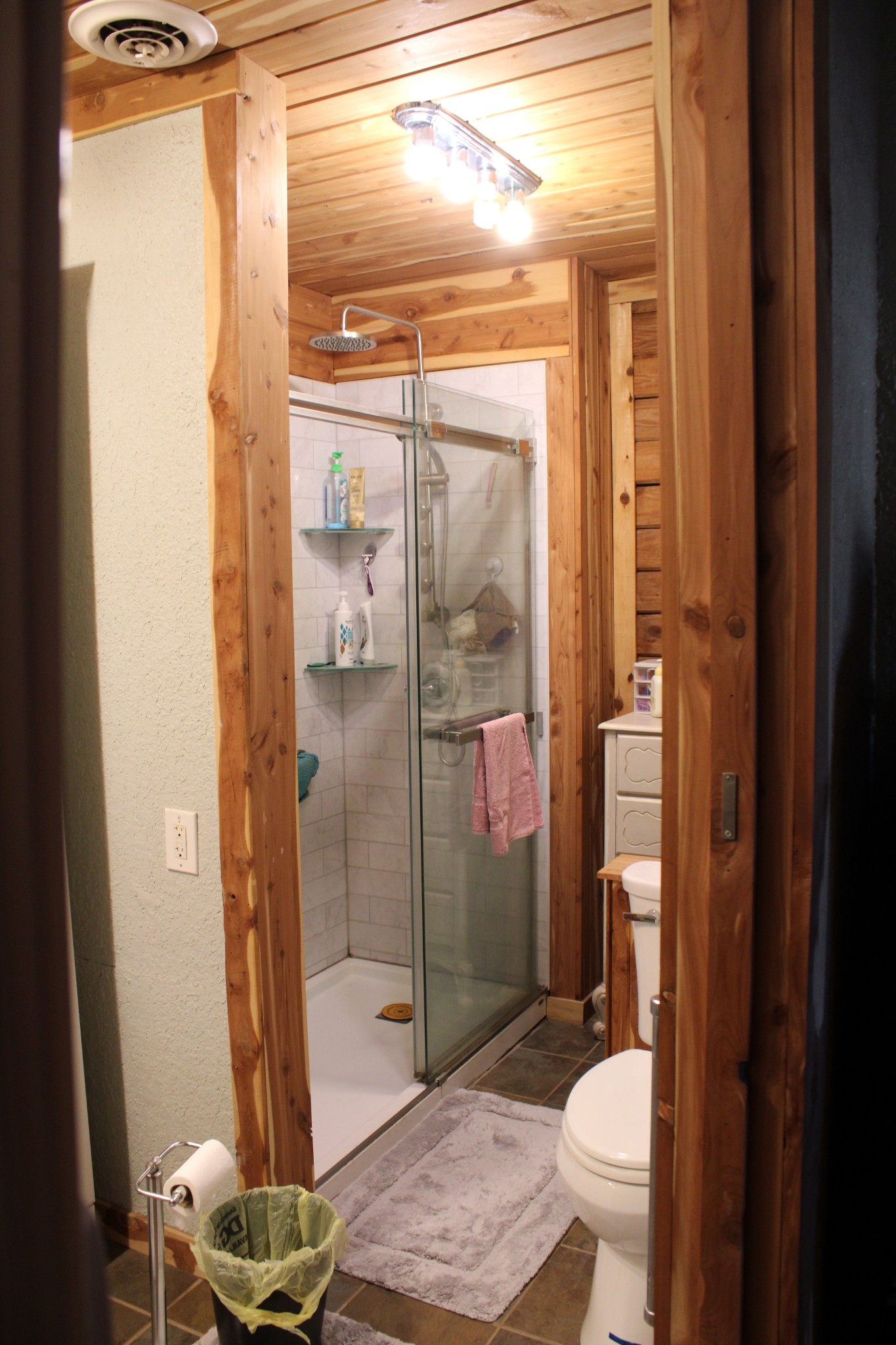 529 Napier Road Lawrenceburg, TN 38464 - Photo 18 of 60 a bathroom with a shower and toilet