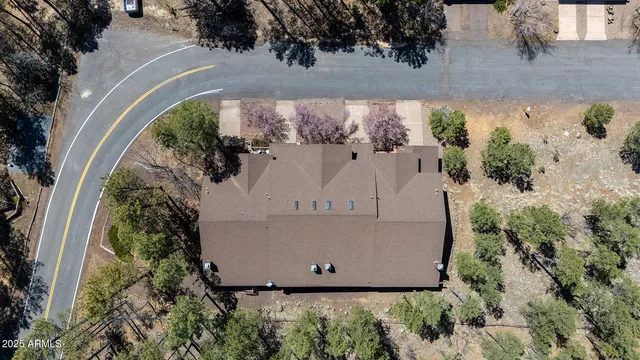 an aerial view of a house