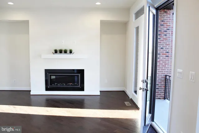 a view of a balcony with window