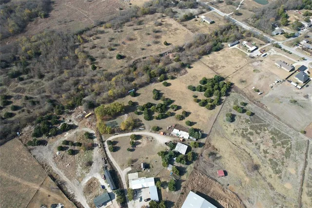 a aerial view of a yard