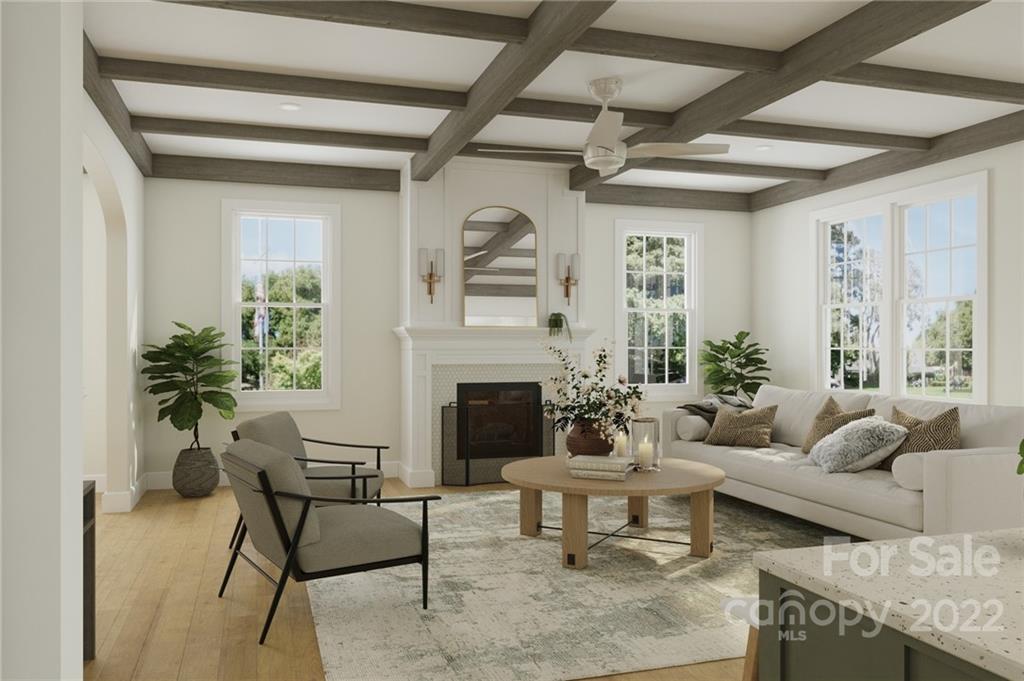609 Lochridge Road Charlotte, NC 28209 - Photo 12 of 14 a living room with furniture and a fireplace