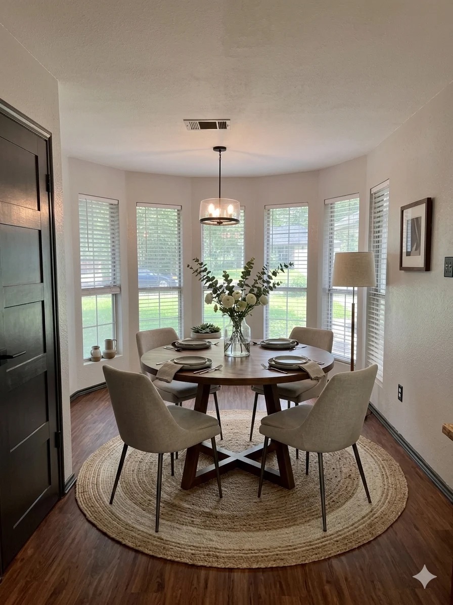 5404 China Berry Road Austin, TX 78744 - Photo 6 of 20 Sun-drenched dining space boasts wood flooring and ample natural illumination.