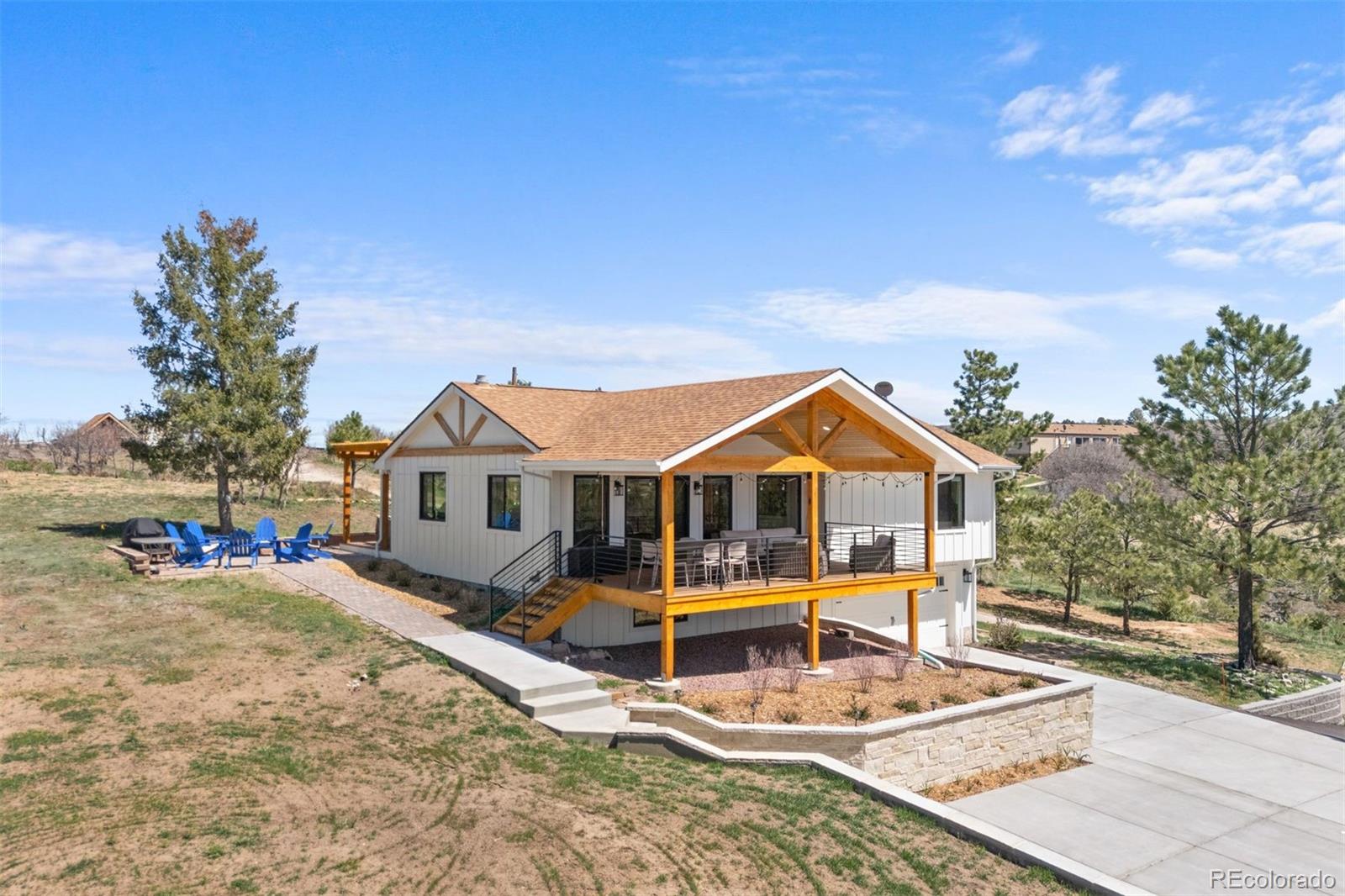 3303 West Wolfensberger Road Sedalia, CO 80135 - Photo 3 of 36 a view of a house with wooden fence