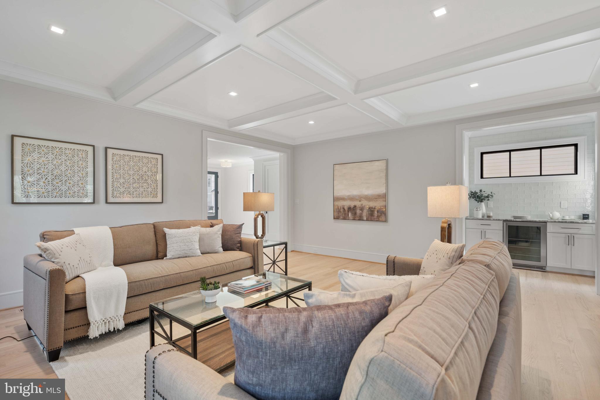 4827 33rd Road North Arlington, VA 22207 - Photo 8 of 59 Coffered ceilings define living and dining spaces