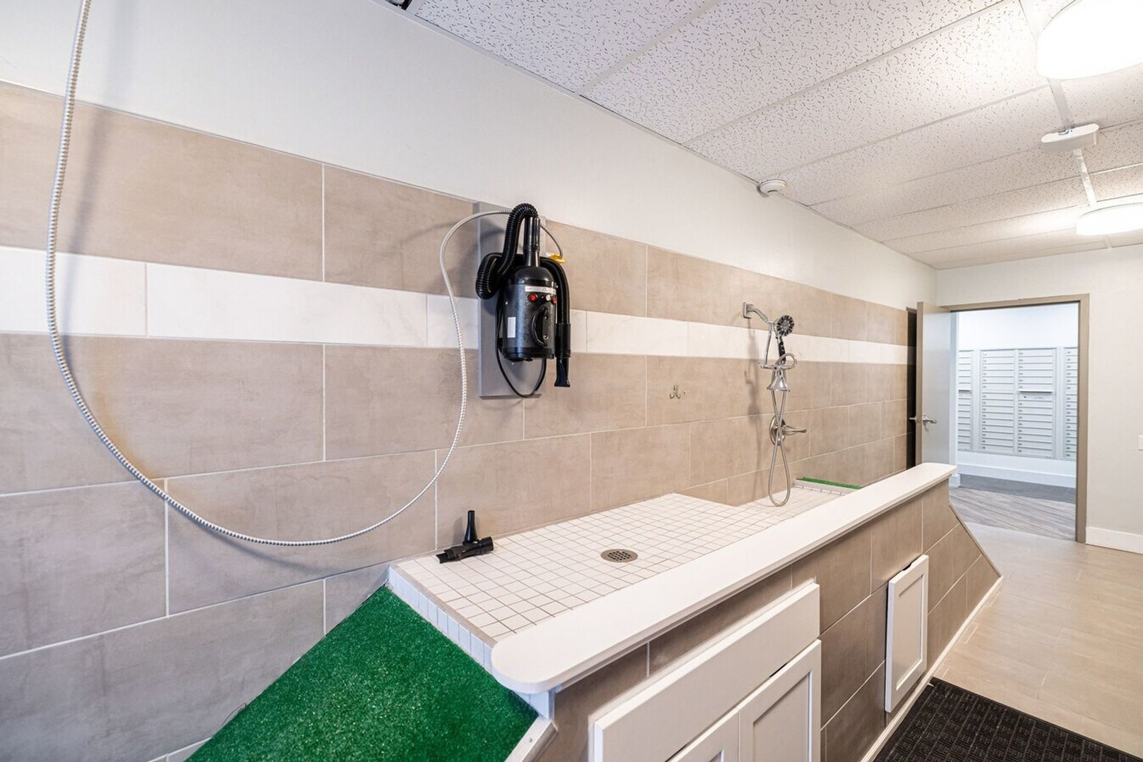 1505 North Peoria Avenue, Unit 807 Peoria, IL 61603 - Photo 21 of 23 a bathroom with a double vanity sink a mirror and a shower