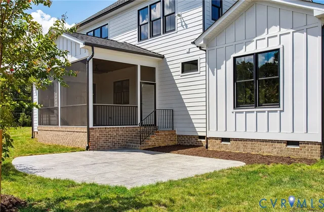 an aerial view of a highlighted house