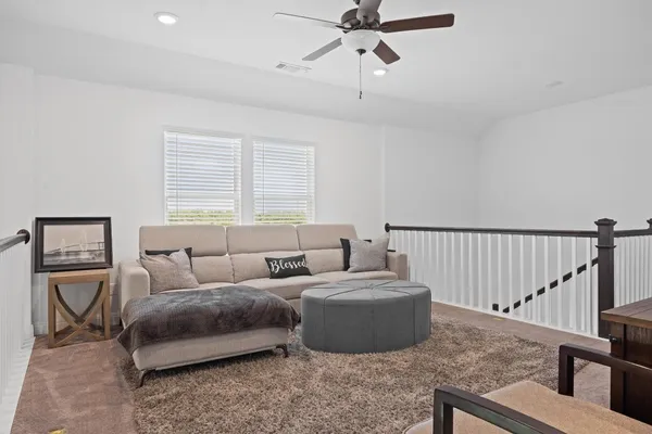 a living room with furniture