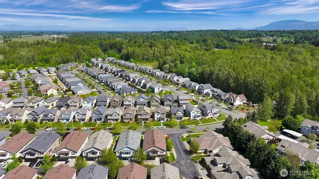 a view of a lake with a building in the back