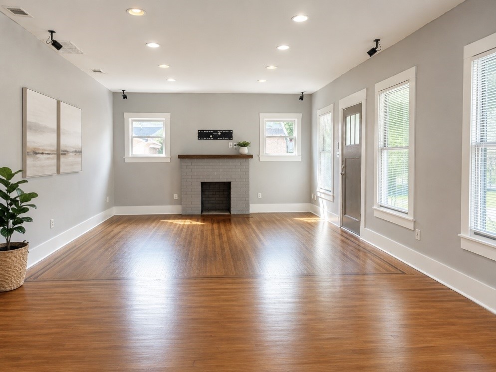4530 Walker Street Houston, TX 77023 - Photo 5 of 17 a view of an empty room with wooden floor and a window