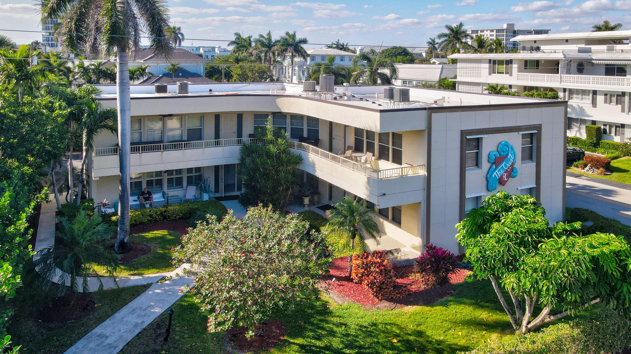 202 Gleason Street, Unit 3 Delray Beach, FL 33483 - Photo 6 of 34 aerial view of a house with a yard and potted plants