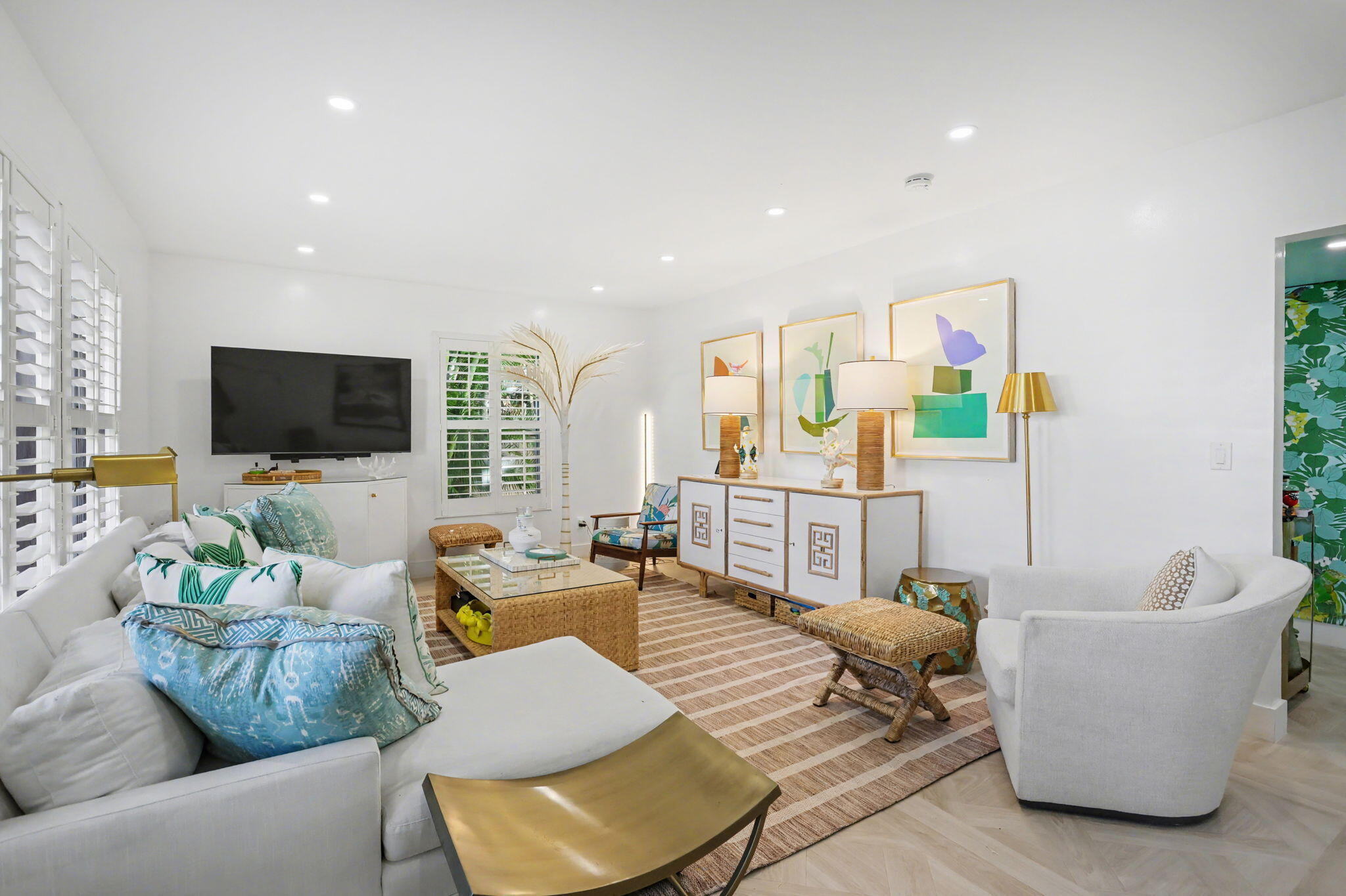 202 Gleason Street, Unit 3 Delray Beach, FL 33483 - Photo 7 of 34 a living room with furniture and a flat screen tv
